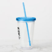 Aangepaste Clear Acryl Tumbler met Straw Logo Drinkbeker (Links)
