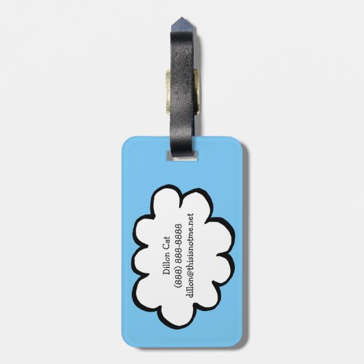 Aangepaste cloud op een string bagagelabel (Achterkant verticaal)