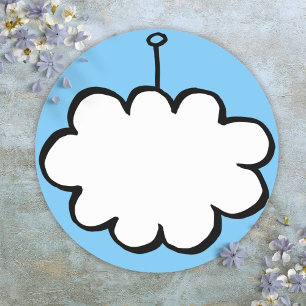 Aangepaste cloud op een string ronde sticker