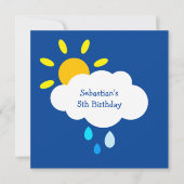 Aangepaste cloud, zon en regendruppels op zaterdag (Voorkant)