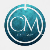 Aangepaste CM Cape May NJ Beach Kerstmis Metalen Ornament (Voorkant)