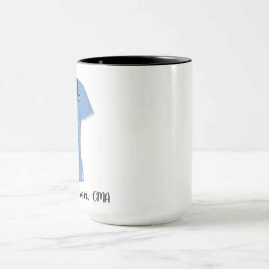 Aangepaste CMA Blue Scrubs Stethoscoop Mok (Midden)