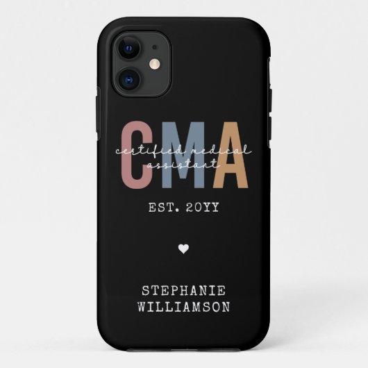 Aangepaste CMA Certified Medical Assistant Case-Mate iPhone Case (Achterkant)