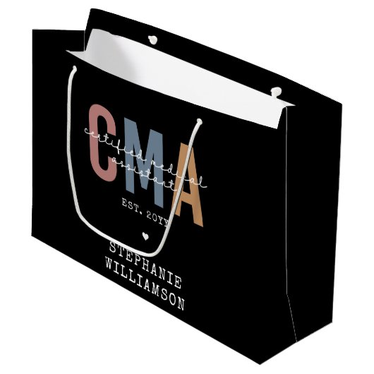 Aangepaste CMA Certified Medical Assistant Groot Cadeauzakje (Voorkant Gekanteld)