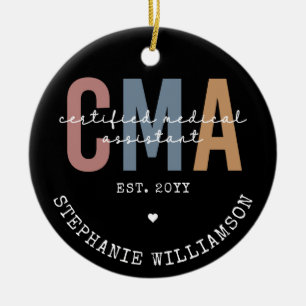 Aangepaste CMA Certified Medical Assistant Keramisch Ornament