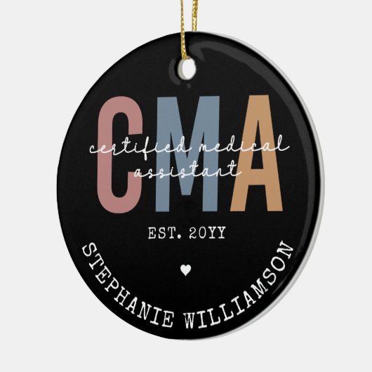 Aangepaste CMA Certified Medical Assistant Keramisch Ornament (Links)