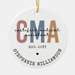 Aangepaste CMA Certified Medical Assistant Keramisch Ornament