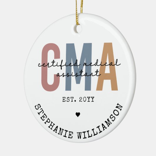 Aangepaste CMA Certified Medical Assistant Keramisch Ornament (Links)