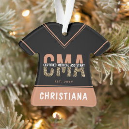 Aangepaste CMA Certified Medical Assistant Leopard Ornament