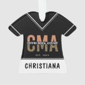 Aangepaste CMA Certified Medical Assistant Leopard Ornament (achterkant)
