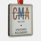 Aangepaste CMA Certified Medical Assistant Metalen Ornament (Rechts)