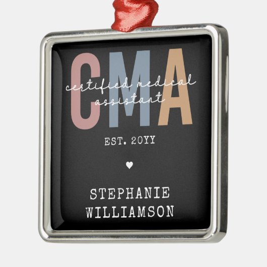 Aangepaste CMA Certified Medical Assistant Metalen Ornament (Links)