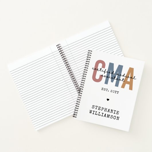 Aangepaste CMA Certified Medical Assistant Notitieboek (Binnen)