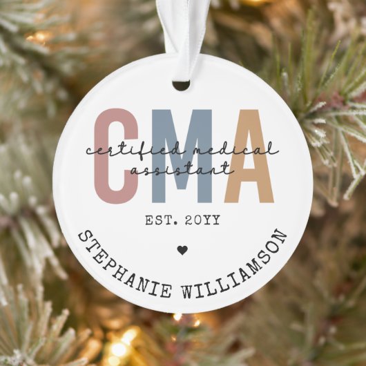 Aangepaste CMA Certified Medical Assistant Ornament (Boom)