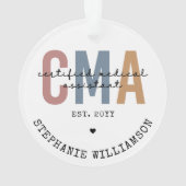 Aangepaste CMA Certified Medical Assistant Ornament (achterkant)