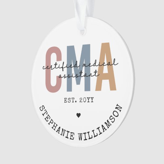 Aangepaste CMA Certified Medical Assistant Ornament (voorkant)