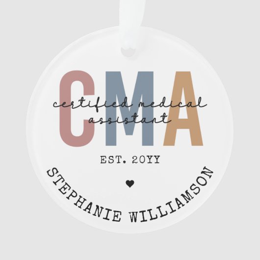 Aangepaste CMA Certified Medical Assistant Ornament (voorkant)