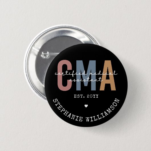 Aangepaste CMA Certified Medical Assistant Ronde Button 5,7 Cm (Voorkant /achterkant)