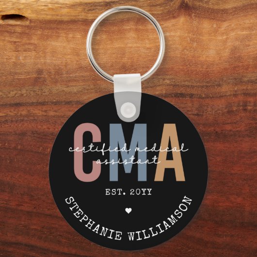 Aangepaste CMA Certified Medical Assistant Sleutelhanger (Voorkant)