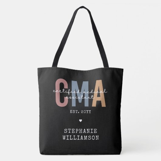 Aangepaste CMA Certified Medical Assistant Tote Bag (Achterkant)