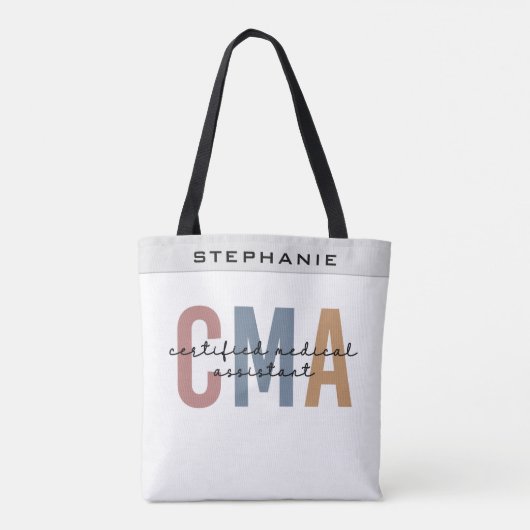 Aangepaste CMA Certified Medical Assistant Tote Bag (Achterkant)
