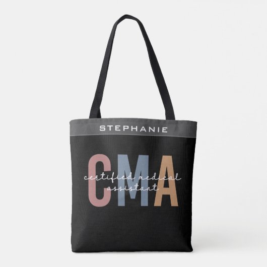 Aangepaste CMA Certified Medical Assistant Tote Bag (Achterkant)