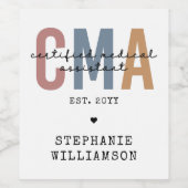 Aangepaste CMA Certified Medical Assistant Wijn Etiket (Enkel label)