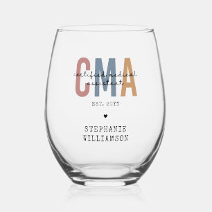 Aangepaste CMA Certified Medical Assistant Wijnglas Zonder Voet