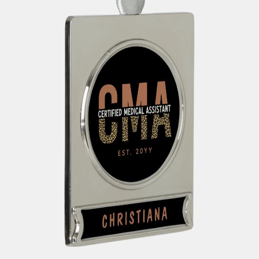 Aangepaste CMA-gecertificeerde medische assistent- Verzilverd Banner Ornament (Rechts)
