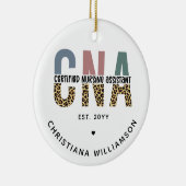 Aangepaste CNA Certified Nursing Assistant-cadeaus Keramisch Ornament (Rechts)