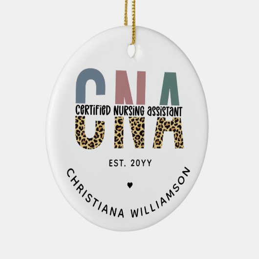 Aangepaste CNA Certified Nursing Assistant-cadeaus Keramisch Ornament (Rechts)