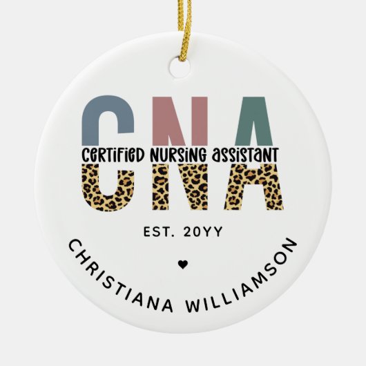 Aangepaste CNA Certified Nursing Assistant-cadeaus Keramisch Ornament (Voorkant)