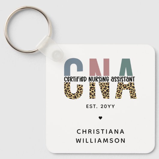 Aangepaste CNA Certified Nursing Assistant-cadeaus Sleutelhanger (Voorkant)