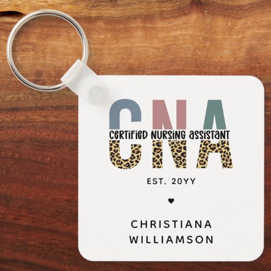 Aangepaste CNA Certified Nursing Assistant-cadeaus Sleutelhanger (Voorkant)