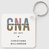 Aangepaste CNA Certified Nursing Assistant-cadeaus Sleutelhanger (Achterkant)