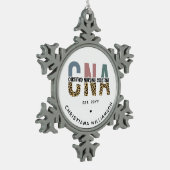 Aangepaste CNA Certified Nursing Assistant-cadeaus Tin Sneeuwvlok Ornament (Links)