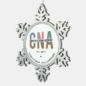 Aangepaste CNA Certified Nursing Assistant-cadeaus Tin Sneeuwvlok Ornament (Rechts)