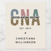 Aangepaste CNA Certified Nursing Assistant-cadeaus Wijn Etiket (Enkel label)