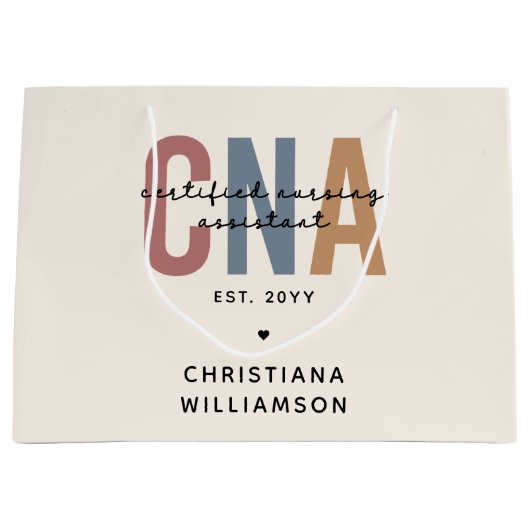 Aangepaste CNA Retro Certified Nursing Assistant-c Groot Cadeauzakje (Voorkant)