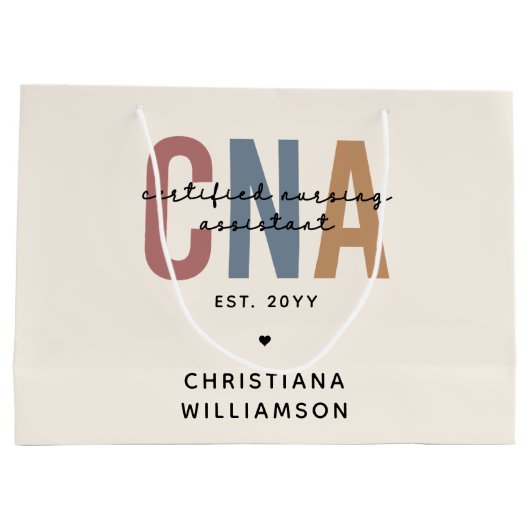 Aangepaste CNA Retro Certified Nursing Assistant-c Groot Cadeauzakje (Achterkant)