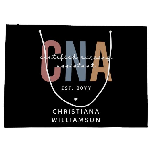 Aangepaste CNA Retro Certified Nursing Assistant-c Groot Cadeauzakje (Achterkant)