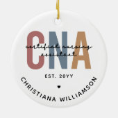 Aangepaste CNA Retro Certified Nursing Assistant-c Keramisch Ornament (Achterkant)