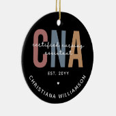 Aangepaste CNA Retro Certified Nursing Assistant-c Keramisch Ornament (Rechts)