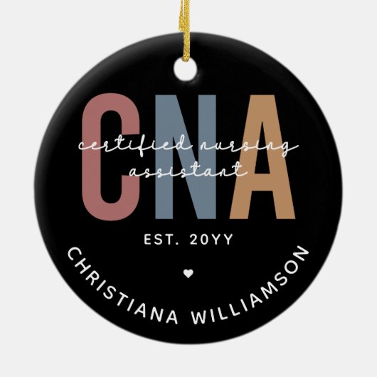 Aangepaste CNA Retro Certified Nursing Assistant-c Keramisch Ornament (Achterkant)