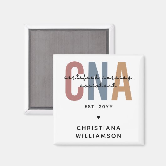 Aangepaste CNA Retro Certified Nursing Assistant-c Magneet (Voorkant / Achterkant)