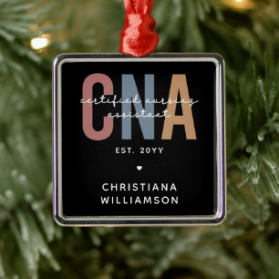 Aangepaste CNA Retro Certified Nursing Assistant-c Metalen Ornament