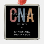 Aangepaste CNA Retro Certified Nursing Assistant-c Metalen Ornament (Voorkant)