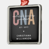 Aangepaste CNA Retro Certified Nursing Assistant-c Metalen Ornament (Links)