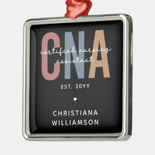 Aangepaste CNA Retro Certified Nursing Assistant-c Metalen Ornament (Links)