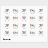 Aangepaste CNA Retro Certified Nursing Assistant-c Ronde Sticker (Vel)